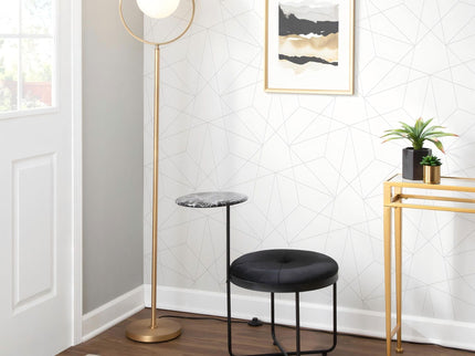 Moon - Contemporary Floor Lamp - Gold / Frosted