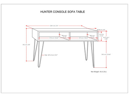 Hunter - Console Sofa Table - Natural