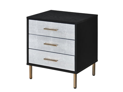 Myles - Nightstand - Black / Gold / Silver