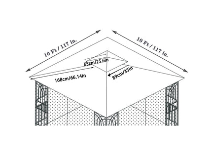 Patio Double Roof Gazebo Replacement Canopy Top Fabric