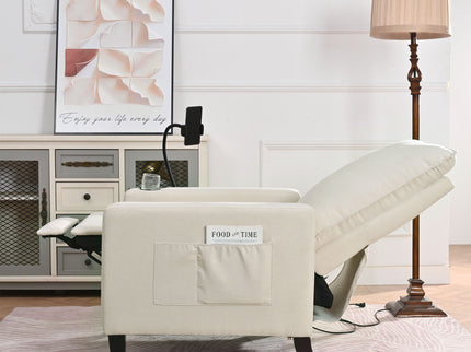 Recliner Chairs For Adults, Adjustable Recliner Sofa With Mobile Phone Holder & Cup Holder, Modern Reclining Chairs Fabric Push Back Recliner Chairs For Living Room, Bedroom