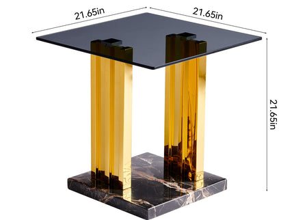 Side Table - Gray / Gold