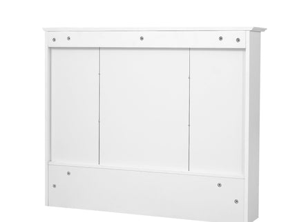 Wall Mount 2 In 1 Mirror Cabinet With Adjustable Shelves, Open Storage, For Bathroom Vanity - White