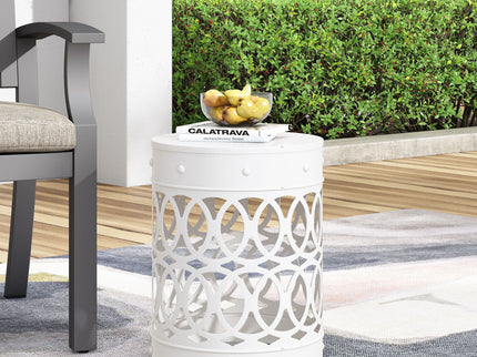 Outdoor Metal Large End Table, Modern Design
