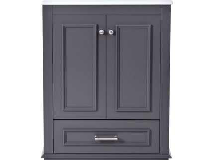 Bathroom Vanity With Ceramic Sink Combo, Modern Freestanding Storage Cabinet With Silver Handles