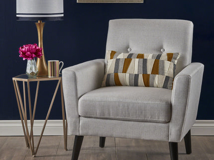 Radiantize - Upholstered Fabric Club Chair With Square-Off Back And Button Tufted
