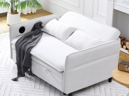 Modern Fabric Multi-Functional Sofa Bed With Adjustable Armrests And Backrests