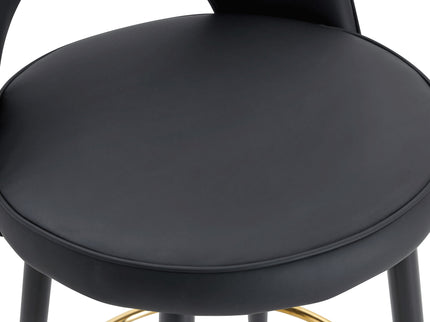 Modern Upholstered 360° Rotatable Bar Chair With Metal Legs For Dining Room (Set of 2)