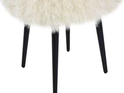Alberta - Mongolian Sheepskin Round Ottoman