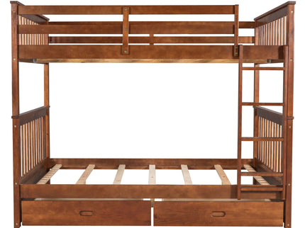 Bunk Bed With Ladders And 2 Storage Drawers
