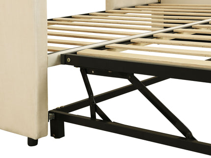 Twin Size Upholstered Daybed With Pop Up Trundle