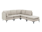 Beige / 2 Pc. L-Shaped Sectional, Ottoman