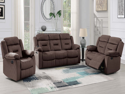 Modern Manual Recliner With Padded Seat And Pillow Arms