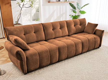 Modern Sofa & Pillows, Textured Cover, High Rebound Cushions
