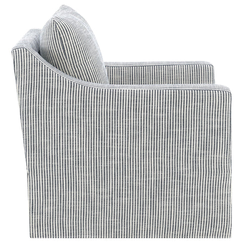 Merced - Upholstered Sloped Arm Accent Swivel Chair With 360 Degree Swivel Base - Gray