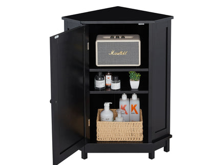 Bathroom Cabinet Triangle Corner Storage Cabinet With Adjustable Shelf Modern Style