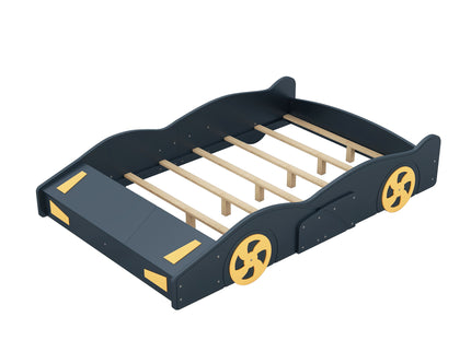 Race Car Shaped Platform Bed With Wheels And Storage