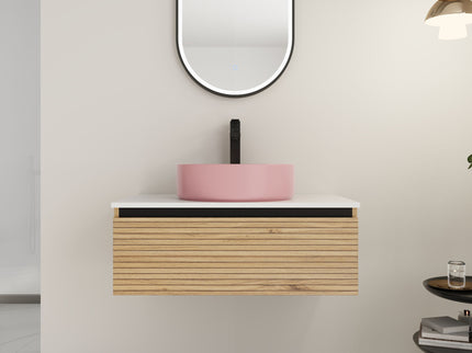 Wall Mounted Bathroom Vanity With Art Sink & 1 Soft Close Drawer
