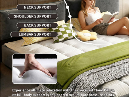 Cloud Bed Frame With Oversized Padded Movable Headboard