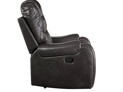 Braylon - Magnetite Synthetic Leather Manual Recliner Chair - Brown