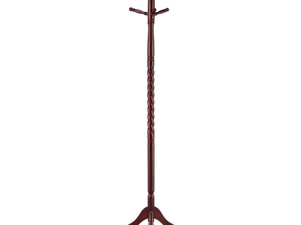 Coat Rack With Post Traditional Entryway Organizer With 6 Hooks - Brown