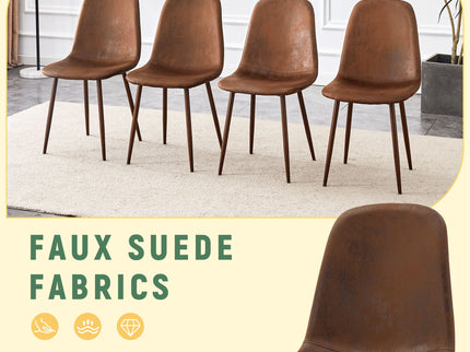 (Set of 4) Backrest AndTransfer Legs Chairs Adding A Touch Of Elegance To Minimalist And Scandinavian Style Homes - Walnut