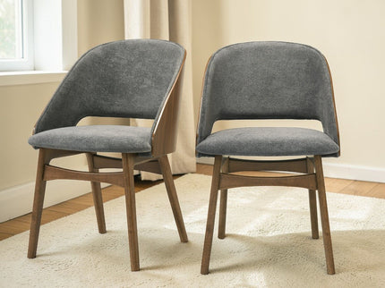 Delmon - Side Chair (Set of 2) - Gray / Walnut