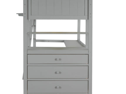 Loft Bed With Drawers With Desk And Shelves