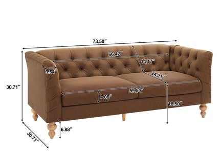 Chesterfield Sofa With Flared Arms For Living Room