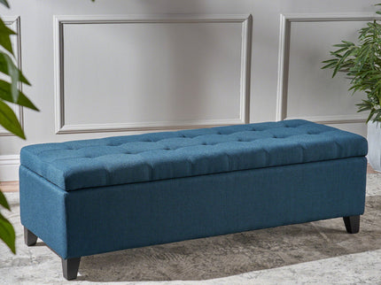 Upholstered Storage Ottoman Bench, Foot Rest For Bedroom