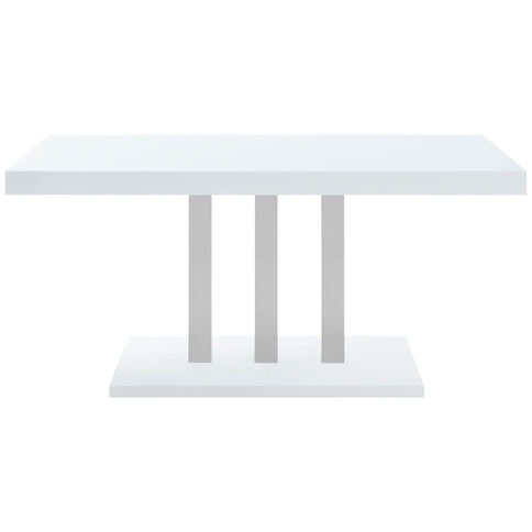 Creston - 5 Piece Dining Set With Upholstered Chairs - Gloss White