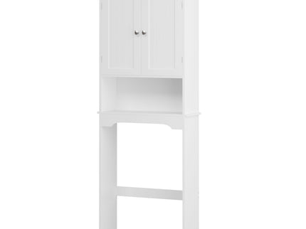 Over The Toilet Storage Cabinet, Bathroom Space Saver With Adjustable Shelf - White
