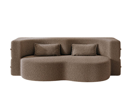 Modern Floor Sleeper Sofa Bed With 2 Pillows, Convertible Twin Size Folding Mattress For Living Room