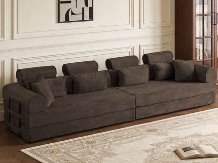 Modern L-Shape Modular Sectional Sofa, Compressed Design