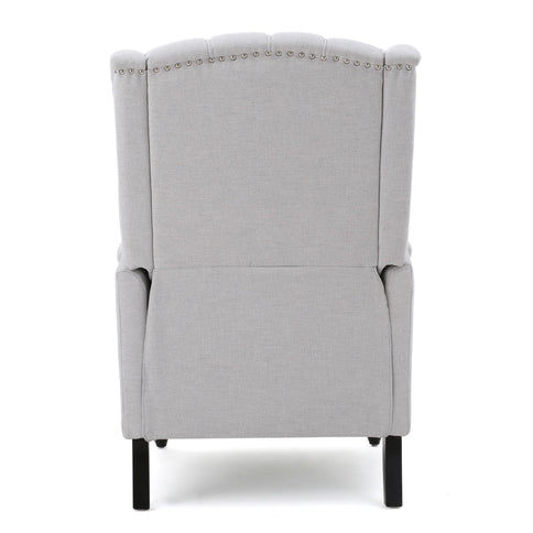 Armchair Recliner With Pushback Mechanism And Wingback Design