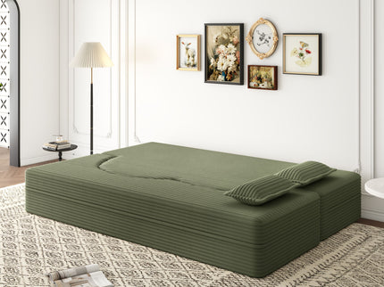 Convertible Foam-Filled Sleeper Sofa Bed With 2 Pillows