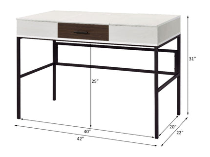 Verster - Writing Desk With USB - Black / Natural