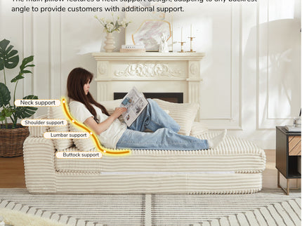 Semi Circular 2 In 1 Sofa Bed With Neck Pillow