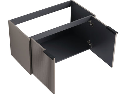 Contemporary Wall Mounted Bathroom Vanity With Resin Double Sink