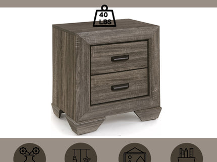 Lyndon - Weathered Grain Nightstand - Gray