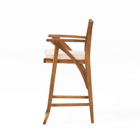 Barstool With Soft Curved Lines And Sturdy Frame (Set of 2) - Brown