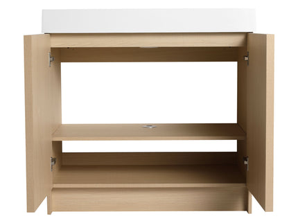 Freestanding Bathroom Vanity With Resin Sink & Soft Close Cabinet Doors