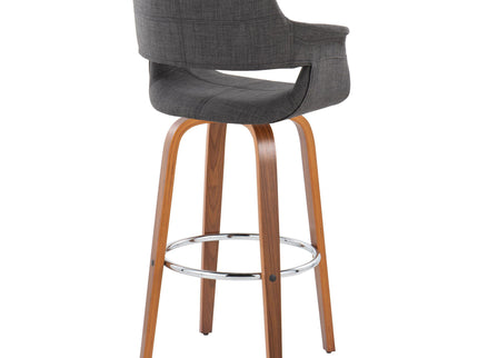 Vintage Flair - Mid Century Modern Fixed Height Barstool With Swivel & Round Footrest (Set of 2)