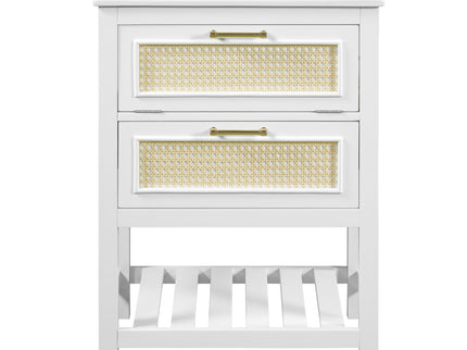 Modern Bathroom Vanity With Integrated Sink, Cabinet With 1 Deep Drawer And 1 Tip-Out Drawer