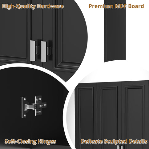Wall Mounted Bathroom Cabinet With 5 Adjustable Shelves