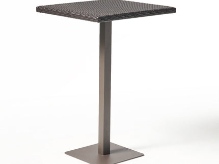 Outdoor Square Rattan Bar Table With Iron Frame - Multi Brown
