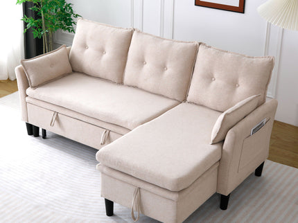 L-Shaped Reversible Chaise Sectional Sofa With Storage