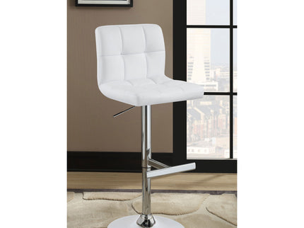 Lenny - Upholstered Adjustable Bar Stool (Set of 2) - White