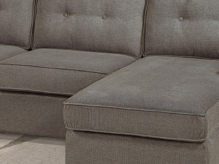 U - Sectional Sofa Upholstered LAF / RAF Chaise With Armless Loveseat And Chairs - Light Brown