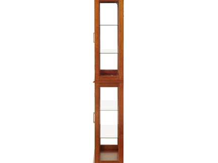 Curio Cabinet Lighted Curio Diapaly Cabinet With Adjustable Shelves And Mirrored Back Panel, Tempered Glass Doors (6 Tier), (E26 Light Bulb Not Included)